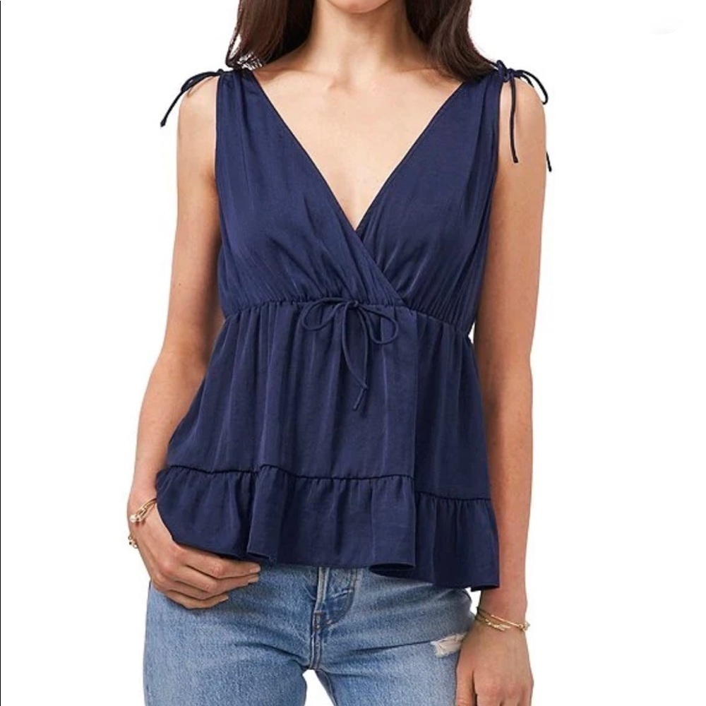 1 STATE Sleeveless Tie Shoulder Top